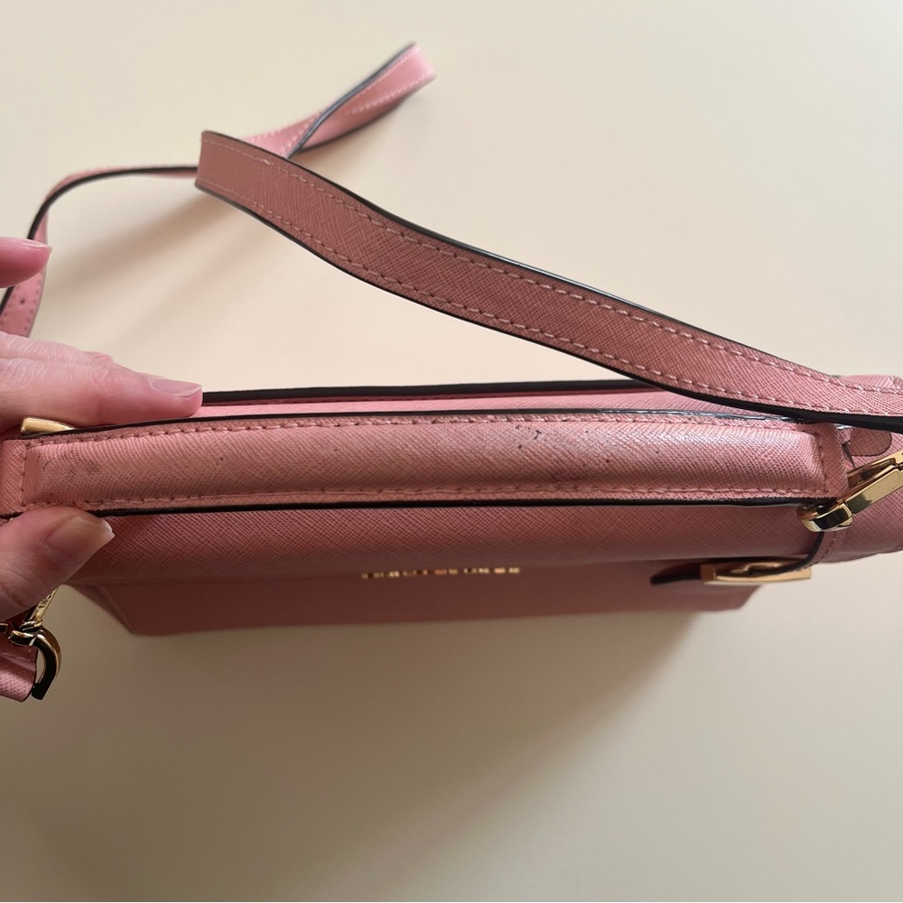 Michael Kors Ava Saffiano Leather Crossbody - Misty Rose - Picture 11 of 11
